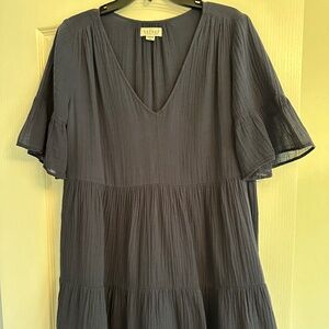 Velvet by Graham and Spencer gauze navy blue dress